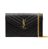 Saint Laurent | Cassandre Envelope Chain Crossbody Black Grain De Poudre Leather Bag – product image 1