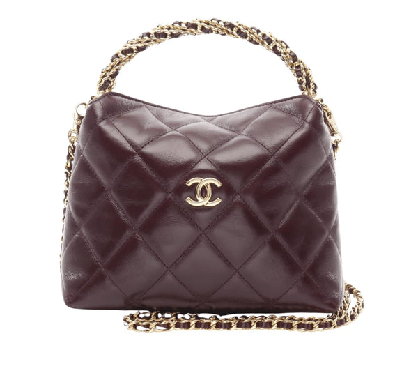 Chanel | Hobo Deep Burgundy Quilted Leather Gold-Tone Hardware Bag – Gold Tone