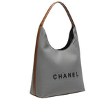 Chanel | Deauville Canvas Tote Brown Leather Bag – product image 3