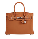 Hermès | Birkin Gold Togo Leather Crocodile Palladium Hardware Bag – product image 1