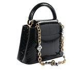 Louis Vuitton | Snakeskin Flower Chain Capucines Mini Bag – Black – product image 3