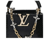 Louis Vuitton | Snakeskin Flower Chain Capucines Mini Bag – Black – product image 2