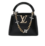 Louis Vuitton | Snakeskin Flower Chain Capucines Mini Bag – Black – product image 1
