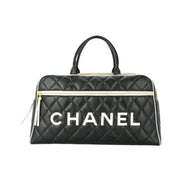 Chanel | Quilted Leather CC Logos Boston Hand Bag – Black – product image 1