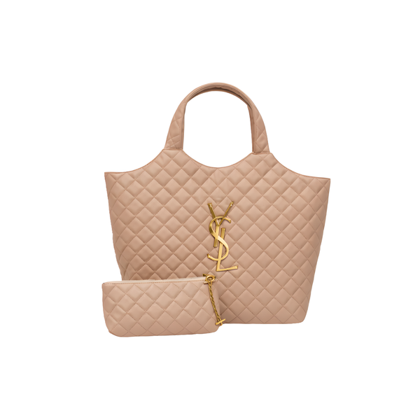 Saint Laurent | Icare Maxi Quilted Suede Bag – Beige