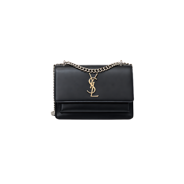 Saint Laurent | Sunset Medium Black Smooth Leather Bag