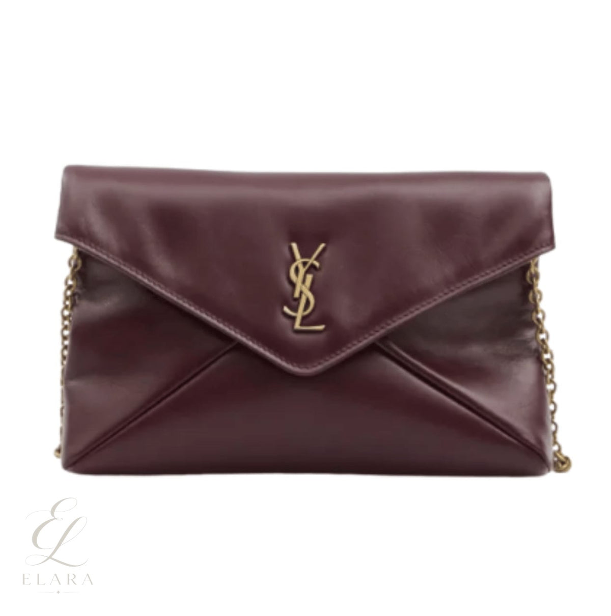 Saint Laurent | Cassandre Flap Chain Shoulder Dark Ruby Calfskin Leather Bag – product image 1