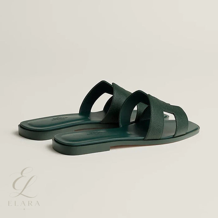 Hermès | Oran Green Calfskin Slides – product image 2