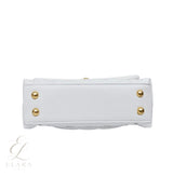 Chanel | Small Flap Top Handle Quilted Leather Bag – White – product image 3