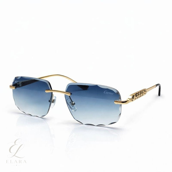 Cartier | Black Leather Temple Sunglasses