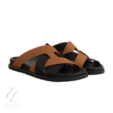 Hermès | Chypre Orange Leather Slides – product image 2