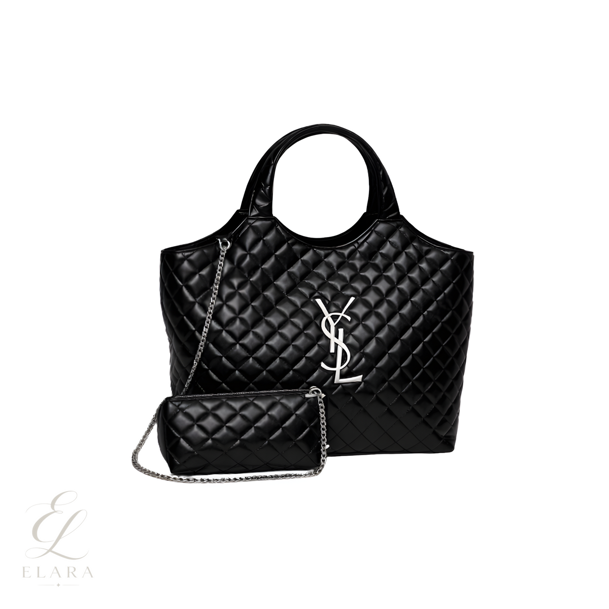Saint Laurent | Icare Maxi Quilted Lambskin Bag – Black – product image 1