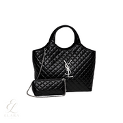 Saint Laurent | Icare Maxi Quilted Lambskin Bag – Black – product image 1
