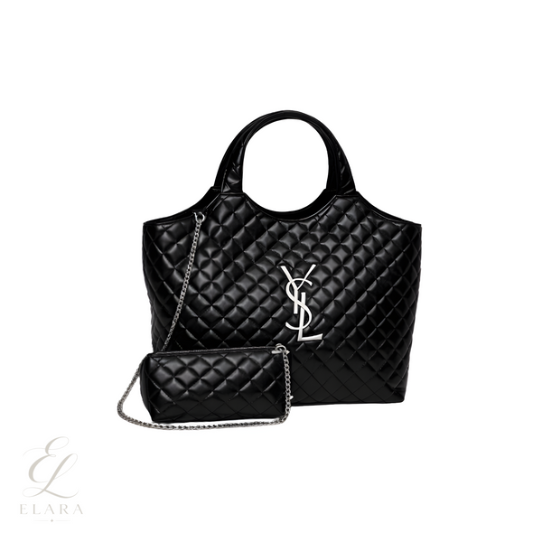 Saint Laurent | Icare Maxi Quilted Lambskin Bag – Black