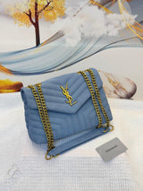 Saint Laurent | Loulou Matelassé Bleu Leather Bag – product image 4