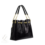 Coach | Quilted Leather Chain Bucket Black Bag – Gold – product image 2