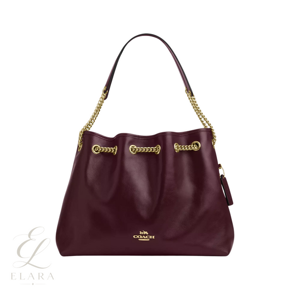Coach | Quilted Leather Chain Bucket Red Gold-Tone Bag – Gold Tone