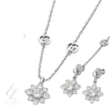 Gucci | GG Flower Crystal Necklace Bracelet Set Silver – product image 2