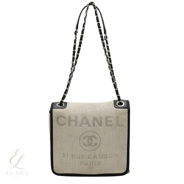 Chanel | Deauville PM Shoulder Canvas Leather Bag