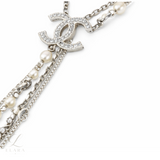 Chanel | CC Logo Interlocking Pearl Chain Lariat Necklace – product image 2