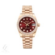 Rolex | Datejust Red Dial Diamond Bezel Watch – product image 1