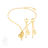 Dior | Navy Necklace Earrings Set Gold – product image 2