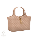 Saint Laurent | Icare Maxi Quilted Suede Bag – Beige – product image 3