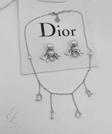 Dior | Letter Charm Necklace Silver – product image 5
