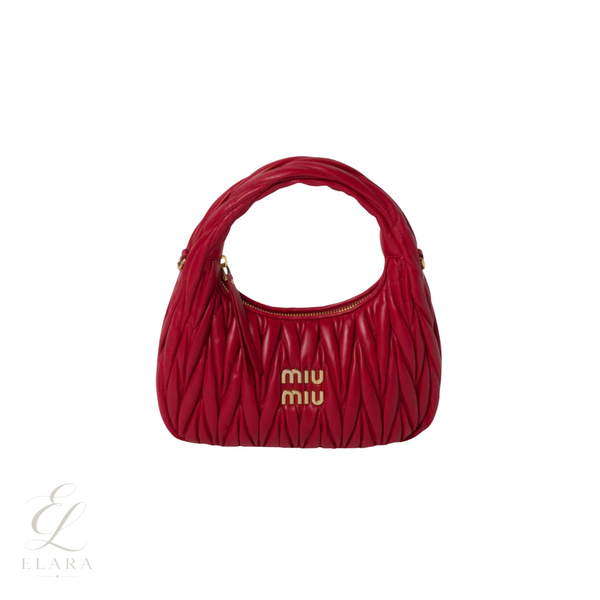 Miu Miu | Wander Shoulder Matelassé Nappa Leather Bag – Red