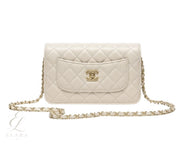 Chanel | Classic Quilted White Lambskin Leather Bag – product image 1