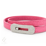Messika | Leather Double Wrap Bracelet Pink Diamonds – product image 3