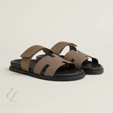 Hermès | Chypre Light Brown Goatskin Slides – product image 3