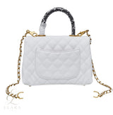 Chanel | Small Flap Top Handle Quilted Leather Bag – White – product image 2