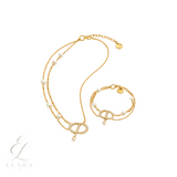 Dior | CD Pearl Layered Necklace Bracelet Set Gold – product image 1