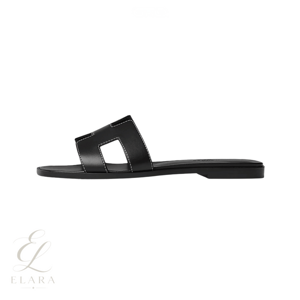 Hermès | Oran Black Crystal Embellishments Slides