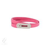 Messika | Leather Double Wrap Bracelet Pink Diamonds – product image 2