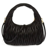 Miu Miu | Wander Shoulder Matelassé Nappa Leather Bag – Black – product image 3