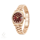 Rolex | Datejust Red Dial Diamond Bezel Watch – product image 2