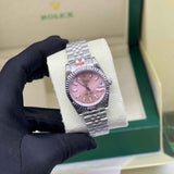 Rolex | Datejust Pink Dial Fluted Bezel Jubilee Watch – product image 4