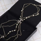 Chanel | Long Bead Pearl CC Logo Sautoir Necklace Gold Tone – product image 3