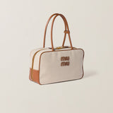 Miu Miu | Beau Canvas Leather Beige Bag – Grey – product image 2