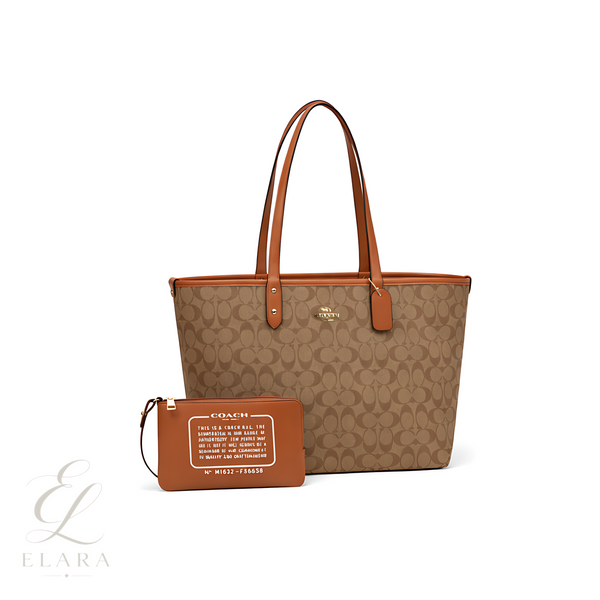 Coach | City Tote Signature Canvas Leather Bag – Brown