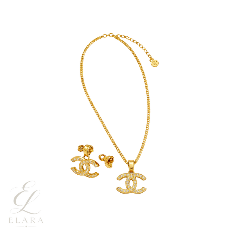 Chanel | Vintage Alhambra Diamond Set Yellow Gold Jewelry – product image 2