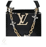 Louis Vuitton | Snakeskin Flower Chain Capucines Mini Bag – Black – product image 2
