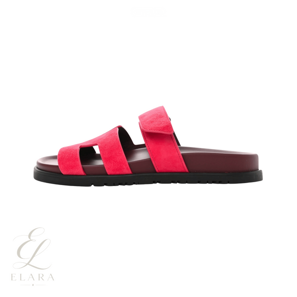 Hermès | Chypre Rouge Marsala Goatskin Slides