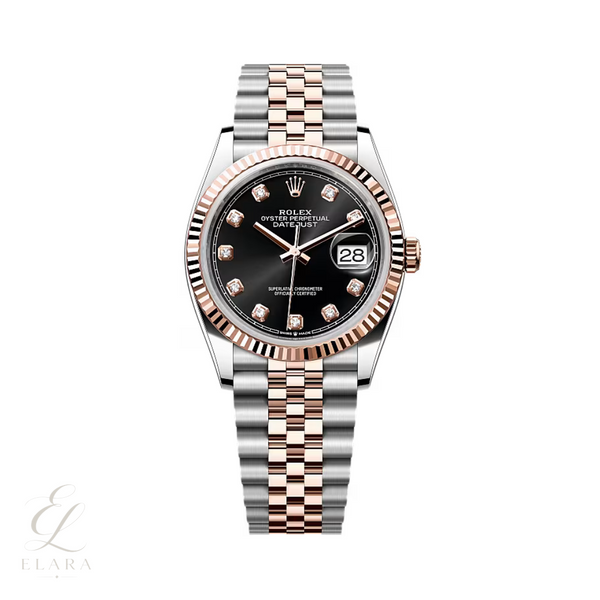 Rolex | Datejust Oystersteel-Everose Watch – Black Dial, Rose Gold