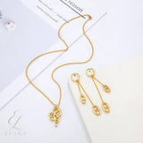 Dior | Navy Necklace Earrings Set Gold – product image 5