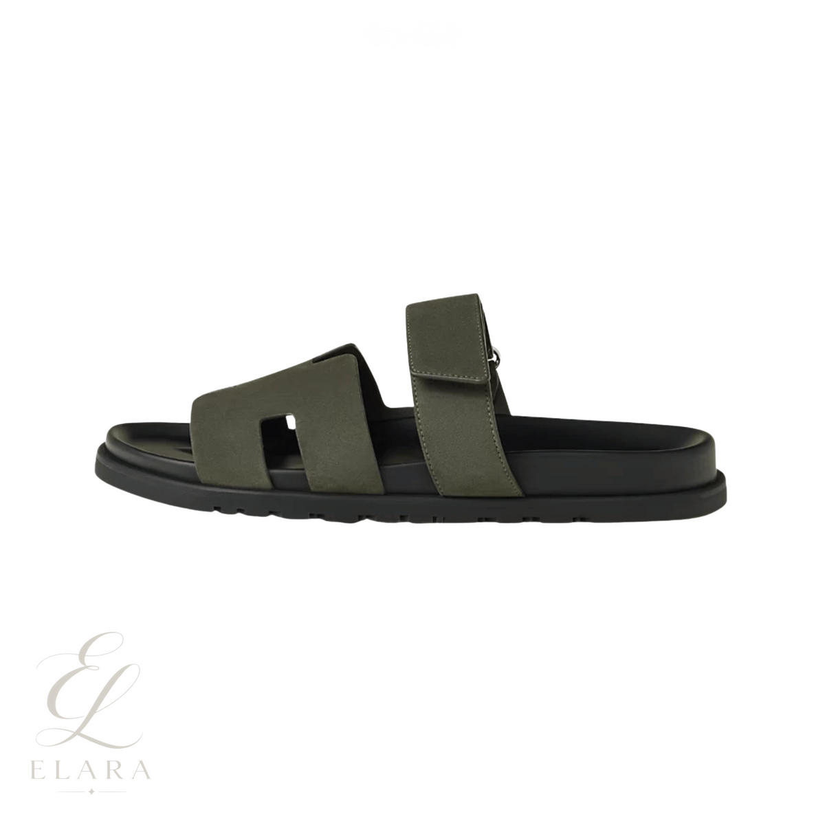 Hermès | Chypre Green Goatskin Slides – product image 1