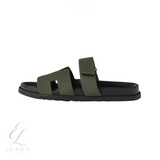 Hermès | Chypre Green Goatskin Slides – product image 1