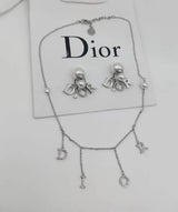 Dior | Letter Charm Necklace Silver – product image 4